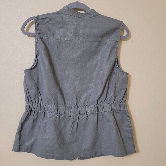 Chicos Womens Sleeveless Zip Vest Jacket Size 1/M/8  Work Career Office Retro‎ - Picture 3 of 5